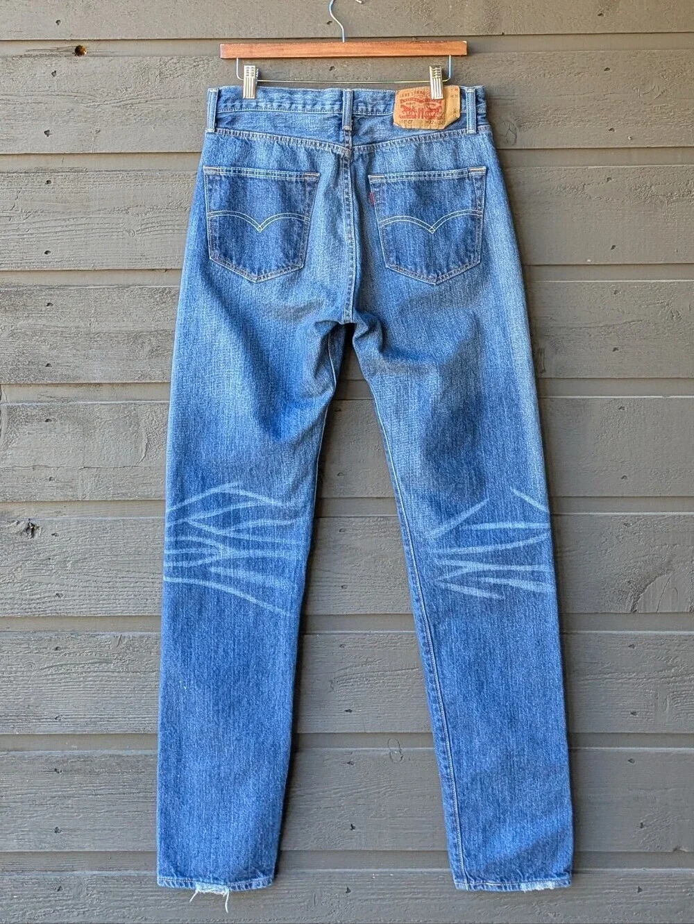 Levi's 501 CT 100% Cotton Medium Wash Denim Jean Button Fly W32 L34 Custom Taper